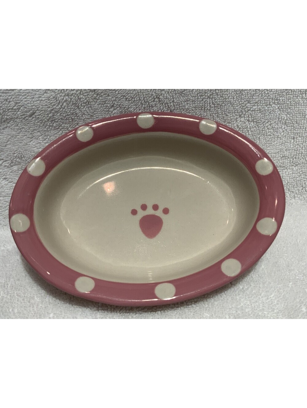 PETRAGE US Designs Hand Crafted Oval 6.25”Lx4.75”W Set of 2 Pet Water/Food Bowls